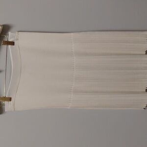 Misook Off-white Pleated Midi Skirt